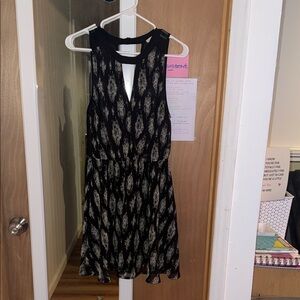 Lush Black and Cream Sleeveless Midi Dress